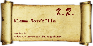Klemm Rozália névjegykártya